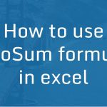 Autosum in excel